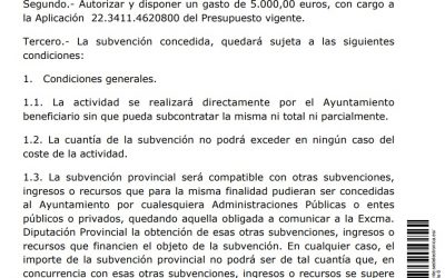 Concesión de subvención nominativa al Ayuntamiento de Confrides: trail de primavera en Confrides.