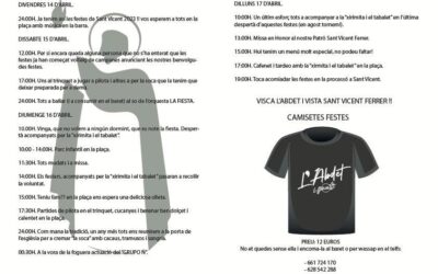 Programa de fiestas de L’Abdet (Sant Vicent 2023)