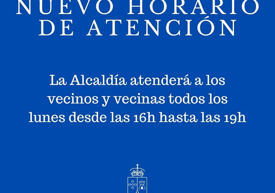Nuevo horario de atención alcaldía