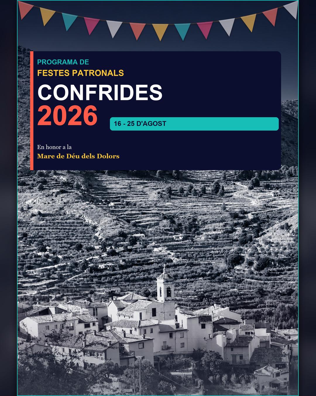 Programa de fiestas patronales de Confrides 2026
